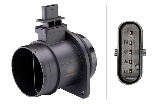 HELLA Luftmassenmesser, 5-polig, Rohrstutzen, 8ET 358 095-711