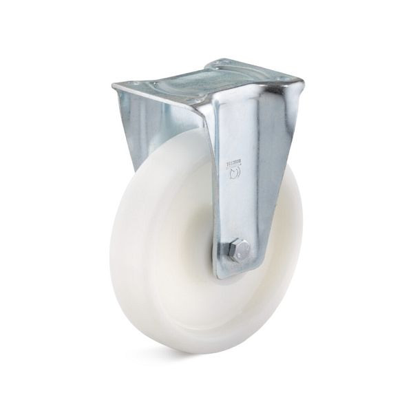 Torwegge Polyamid Bockrolle, Tragfähigkeit 650 kg, Rad-Ø 150 mm, Radbreite 45 mm, Bauhöhe Gehäuse 135 mm, Gesamtbauhöhe 210 mm, 0014586