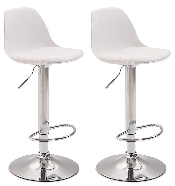 CLP Barhocker Kiel Kunststoff chrom, weiß, VE: 2 Stück, 314186