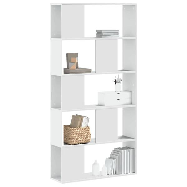 vidaXL Bücherregal 5 Böden Weiß 80,5x23,5x162,5 cm Holzwerkstoff, 852771
