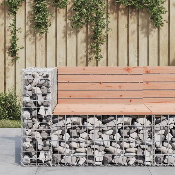 vidaXL Gartenbank aus Gabionen 92x71x65,5 cm Massivholz Douglasie, 834381
