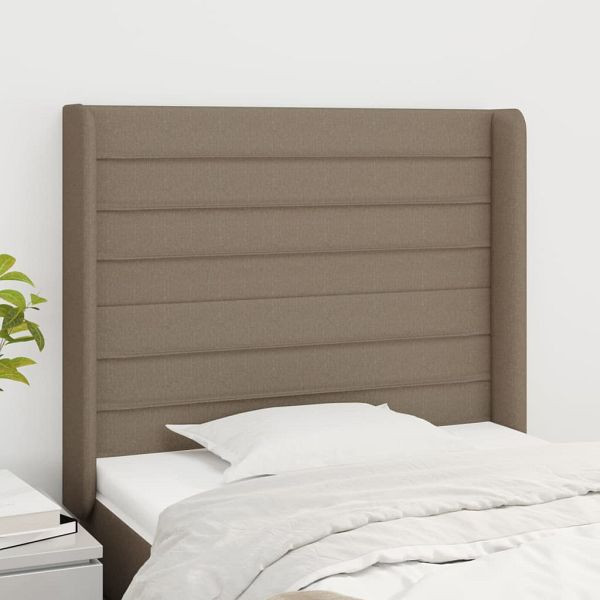 vidaXL Kopfteil mit Ohren Taupe 83x16x118/128 cm Stoff, 3119698