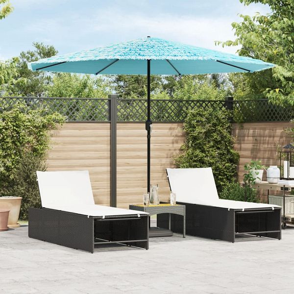 vidaXL Sonnenschirm mit Stahlmast Blau 324x324x247 cm, 4005110
