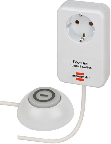 Brennenstuhl Eco Line Comfort Switch Adapter EL CSA 1 (mit beleuchtetem Hand-/Fußschalter, mit erhöhtem Berührungsschutz, 1,5m Kabel), 1508220
