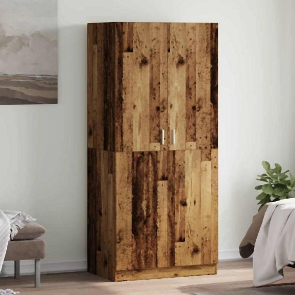 vidaXL Kleiderschrank Altholz-Optik 90x52x200 cm Holzwerkstoff, 855884