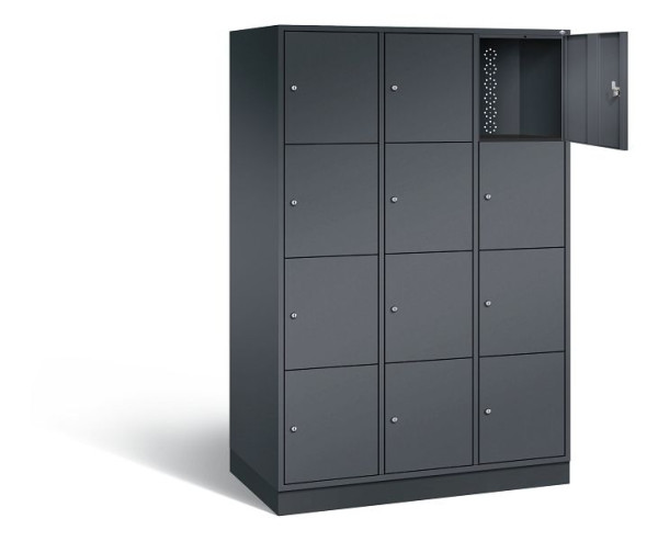 C+P XL-Schließfachschrank Intro, H1950xB1220xT590mm, Farbe: Schwarzgrau, 8470-303 S10079