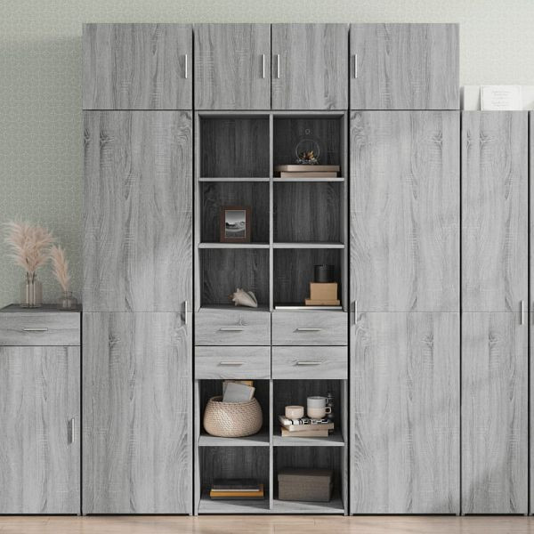 vidaXL Highboard Grau Sonoma 70x42,5x185 cm Holzwerkstoff, 3281467