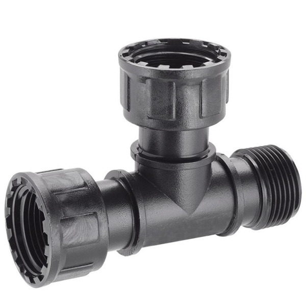 Claber T-Stück mit Überwurfmutter 1" für unterirdische Bewässerung, VE: 10 Stück, CL908080000