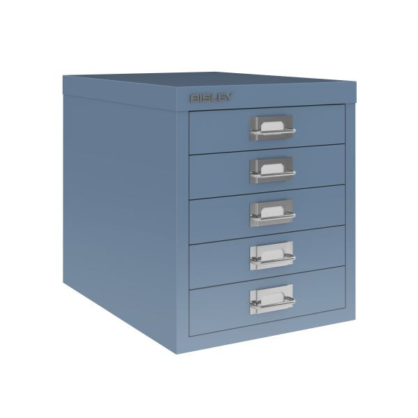 Bisley Home MultiDrawer, 12er Serie, 5 Schubladen à H 51 mm, DIN A4, Farbe: blau, L125605