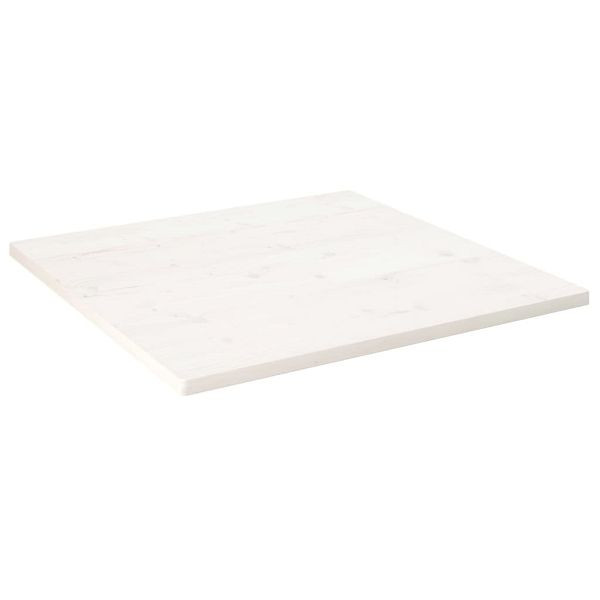 vidaXL Tischplatte Weiß 80x80x2,5 cm Massivholz Kiefer Quadratisch, 824391