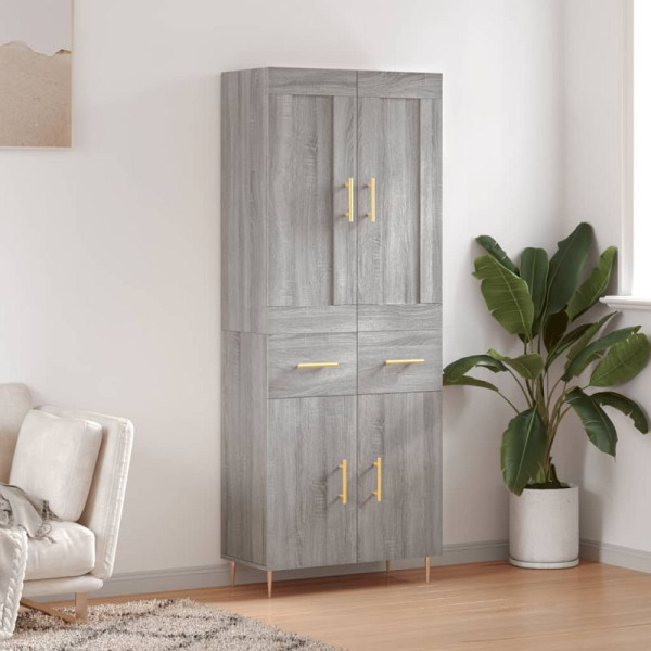 vidaXL Highboard Grau Sonoma 69,5x34x180 cm Holzwerkstoff, 3199871