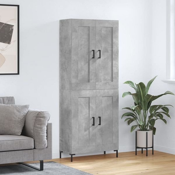 vidaXL Highboard Betongrau 69,5x34x180 cm Holzwerkstoff, 3199685