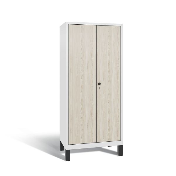 C+P Putzmittel-Spind Evolo, 2 Abteile, H1850xB810xT500 mm, Weiß/MDF Esche, 48110-02 S10180