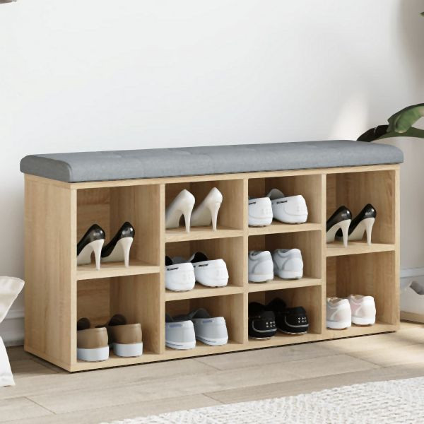 vidaXL Schuhbank Sonoma-Eiche 102x32x50 cm Holzwerkstoff, 835112