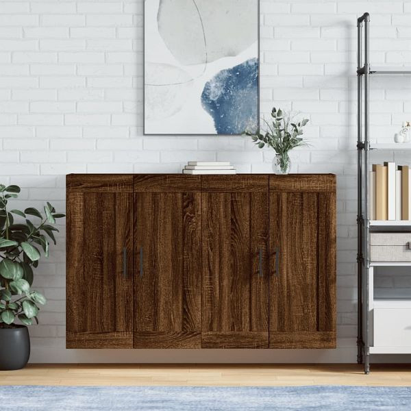 vidaXL Wandschränke 2 Stück Braun Eichen-Optik Holzwerkstoff, 3198048