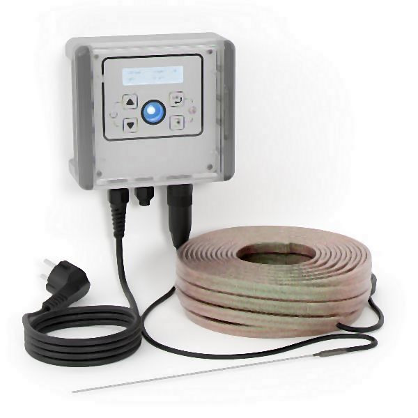 Kuhlmann Electro Heat Heizband-Kit 0–200 °C – 50 W/m – W530 Temperaturregler, Länge 6,3 m, Silikonisolierung, 24-4586