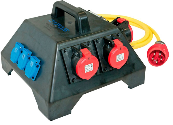 GIFAS Vollgummi-Verteiler Typ 3500, 3 m GIFAS PROFLEXX-07 Leitung 5 x 16 mm², Schutzorgane innenliegend, Gl-Faktor: 0,5, 204884
