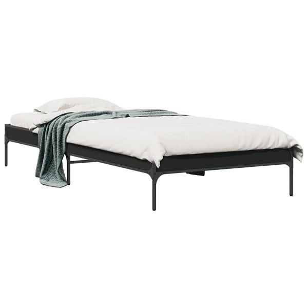 vidaXL Bettgestell Schwarz 100x200 cm Holzwerkstoff und Metall, 845026