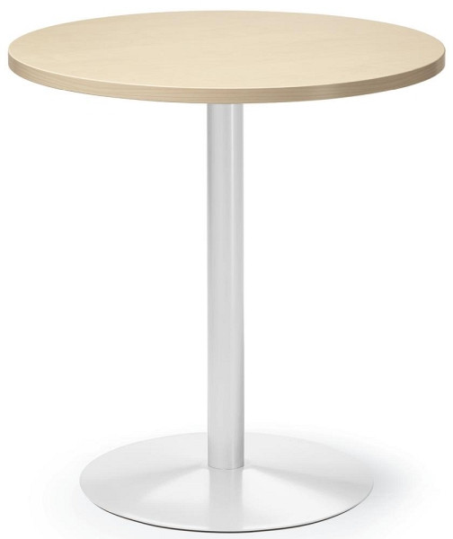 Deskin Besprechungs- und Konferenztisch MODUL, Platte Dekor Ahorn, Gestell Weiß RAL 9016, Durchmesser 700 mm, Höhe 720 mm, 295357