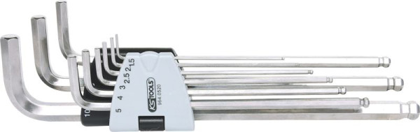 KS Tools Edelstahl Innen6kant-Winkelstiftschlüssel-Satz XL, 9-teilig, 964.0520