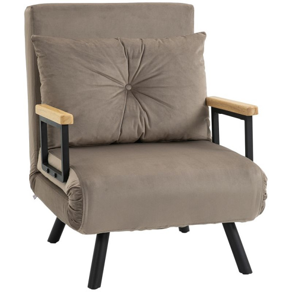 HOMCOM Relaxsessel im Skandidesign, Liegesessel, Lesesessel, inkl. Kissen mit Knopfheftung, 839-834V00LG