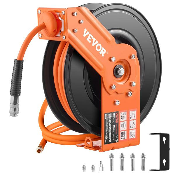 VEVOR Druckluftschlauch Schlauchtrommel Schlauchaufroller, 300PSI 9,52mmx15,24m, KFSKQRGJP50Y8D5CRV0