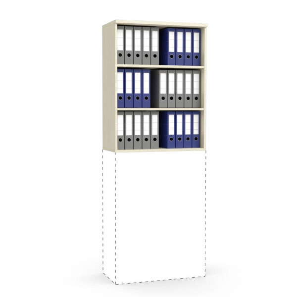 Deskin Aufsatz-Regal MULTI M, Ahorndekor, B 800 x H 1055 x T 420 mm, 268057