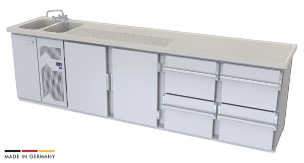 hefa Theke Novis 4V/2L-TTZZ, Abmaße: 950 x 3.000 x 650/700 mm, Novis 4V/2L-TTZZ