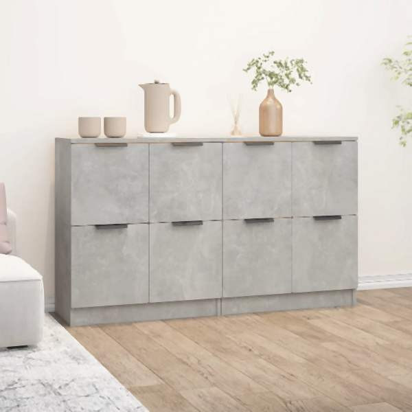 vidaXL Sideboards 2 Stück Betongrau 60x30x70 cm Holzwerkstoff, 3115807