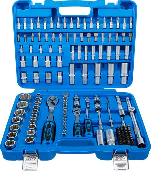 BGS Steckschlüssel-Satz Wellenprofil, Antrieb 6,3 mm (1/4") / 12,5 mm (1/2"), 150-teilig, 74518