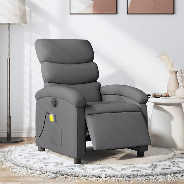 vidaXL Massagesessel Elektrisch Dunkelgrau Stoff, 3203967