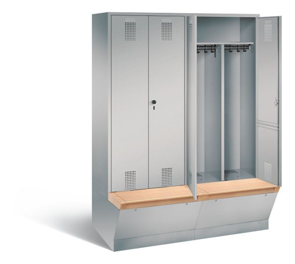 C+P Schwarz-Weiss-Spind Evolo, H2090xB1590xT815mm, Farbe: Weißaluminium, 48056-42 S10153