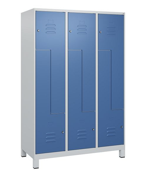 C+P Z-Spind Classic PLUS, Füße, 6 Abteile, 1800x1200x500mm, 7035/5023, Zylinderschlösser, 0800137-326 S10020