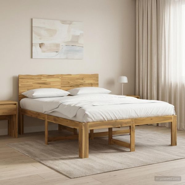vidaXL Doppelbettgestell mit Kopfteil ROSTOCK Weiß 160 x 200 cm, 3405454