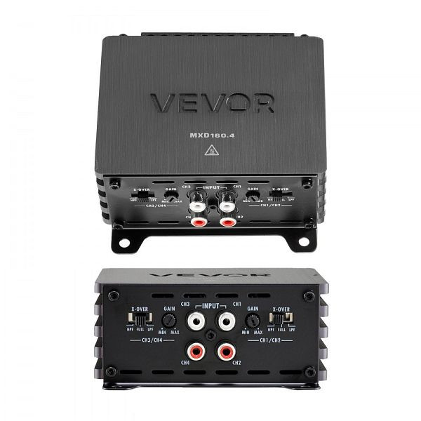 VEVOR 4-Kanal Autoverstärker, Klasse D, 4x110W/4 Ohm, 4x160W/2 Ohm, Hochleistungsverstärker für SUVs, Pickups, Geländewagen, 4TDDL4X80WRM9NB6L001V9