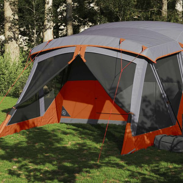 vidaXL Campingzelt mit Vorzelt 4 Personen Orange Wasserdicht, 94538