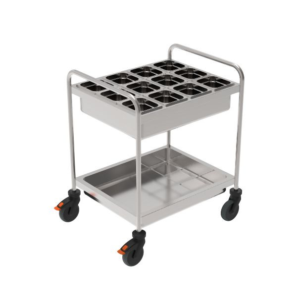 Rieber Gewürzwagen 2 Wannen, hygienischer Edelstahl, 88210101