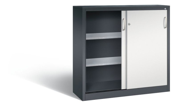 C+P Schiebetürenschrank Acurado, H1200xB1200xT400mm, Farbe: Schwarzgrau / Lichtgrau, Bügelgriff, 2047-09 S10044