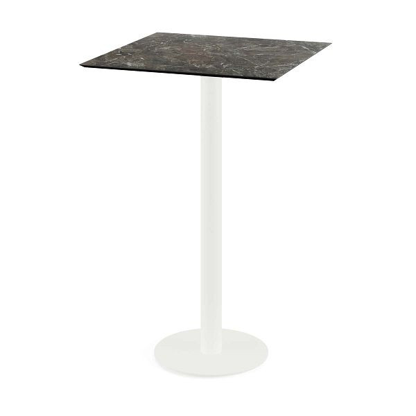 Feros Urban Stehtisch Weiß gestell + Galaxy Marble HPL 70x70 cm, 130051577