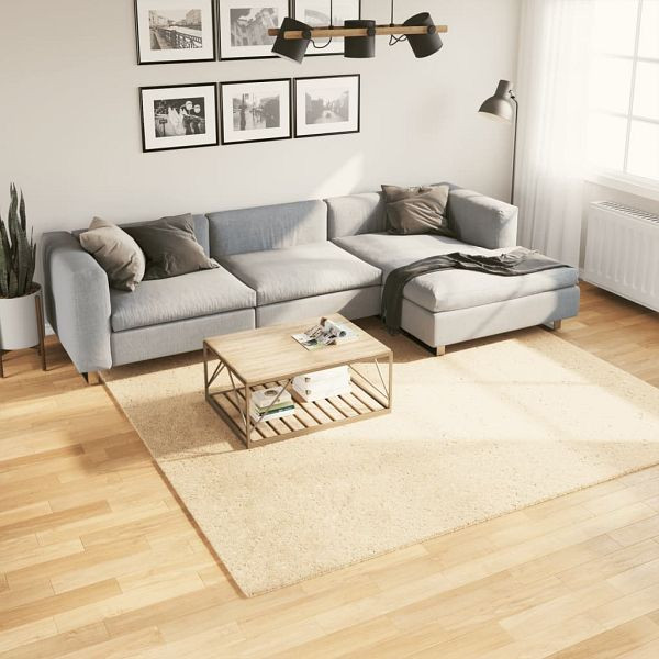 vidaXL Teppich HUARTE Kurzflor Weich und Waschbar Creme 240x240 cm, 375044