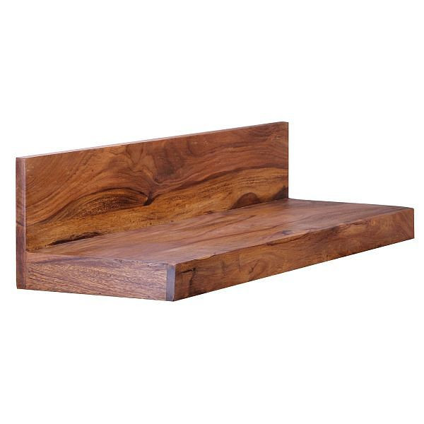 Wohnling Wandregal MUMBAI Massivholz Sheesham 80 cm, Landhaus-Stil, Echt-Holz, Natur-Produkt, WL1.574