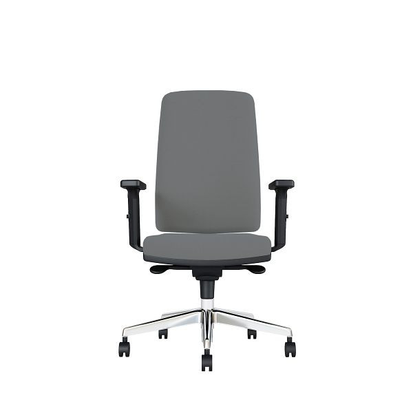 Bisley Bürodrehstuhl Stone, Tiefenverstellbarer Sitz, Mit Armlehnen, Aluminiumfußkreuz, MR6625 dark grey, STONETALMR6625