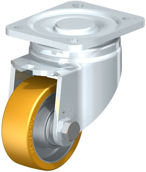 Blickle LH-ALTH 80K Stahlblech-Lenkrolle, Schwerlast-Ausführung, mit Anschraubplatte, Blickle Extrathane®, Hellbraun, 265967