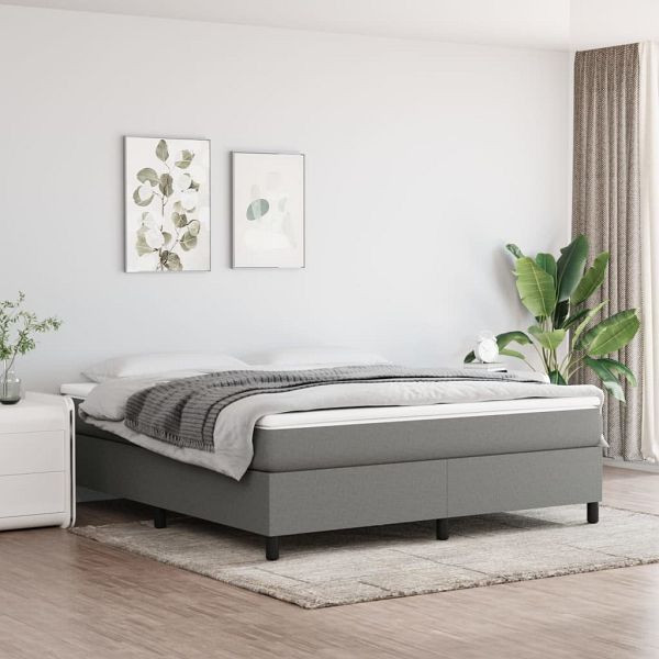 vidaXL Boxspringbett mit Matratze Dunkelgrau 160x200 cm Stoff, 3144432