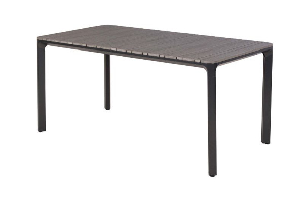 Merxx Tisch 160 x 90 cm, Tischplatte aus Kunststoff in realistischer Holzoptik, graphitfarbenes Gestell, Aluminium mit Kunststoff, 26042-217