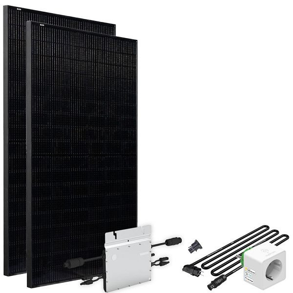 Offgridtec Solar-Direct 820W HM-800 Balkonkraftwerk Full Black Schukosteckdose - 15m - Ohne Halterung mit Stromzähler, 4-01-016030-035