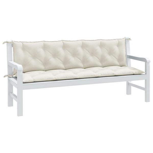 vidaXL Gartenbank-Auflagen 2 Stück Melange Creme 180x50x7 cm Stoff, 4002621