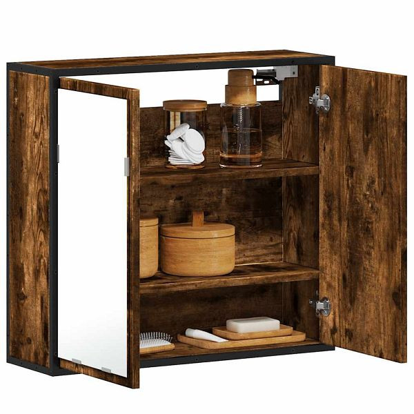 vidaXL Bad-Spiegelschrank Räuchereiche 65x20x60 cm Holzwerkstoff, 849256