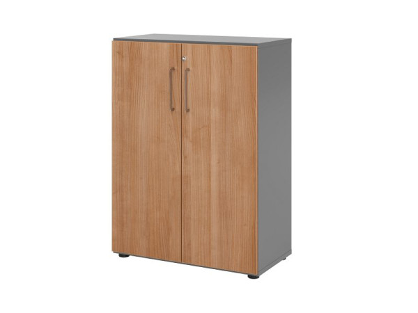 Hammerbacher Schrank 3OH 938T3 Graphit/Nussbaum, 80 x 42 x 110 cm, V938T3/G/N/BS
