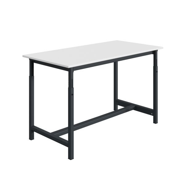 SOFAME PTWerkbank, mechanisch höhenverstellbar, 2000 x 750 x 780 bis 1060 mm, RESITOP Laminat-Arbeitsplatte 40 mm, Anthrazitgrau RAL 7016, W010020272GA